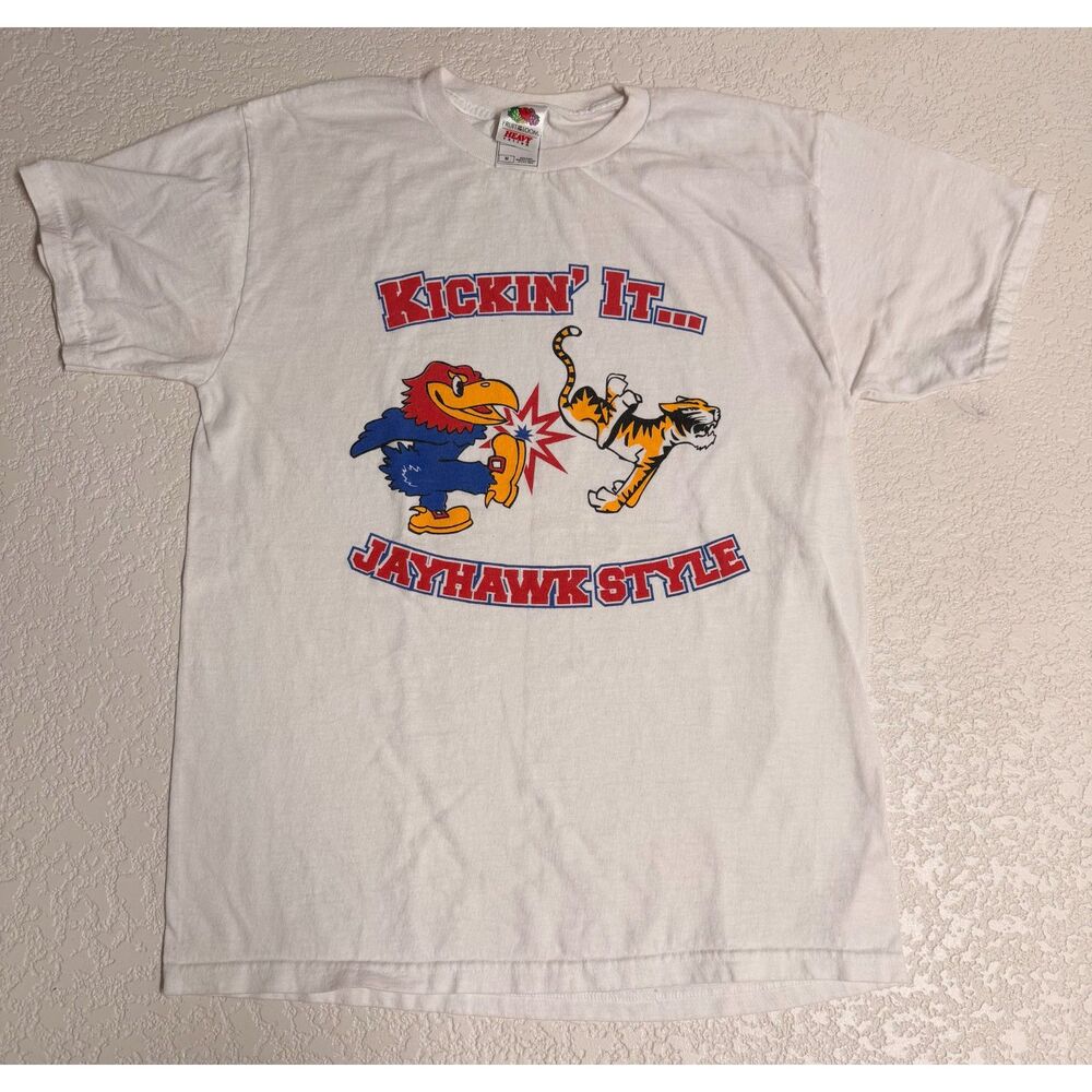 Kansas Jayhawks KU “Kickin’ It Jayhawk Style” Rivalry T-Shirt M